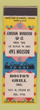 Matchbook Cover - Boston Grill Chicago IL Bourbon Whiskey