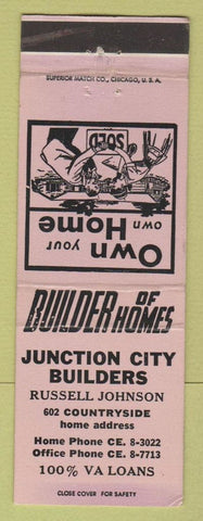 Matchbook Cover - Junction City Builders KS LAVENDER