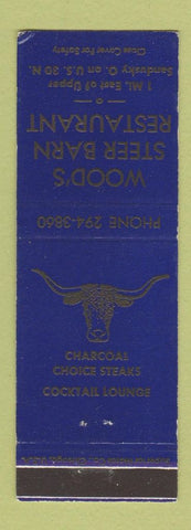 Matchbook Cover - Wood's Steer Barn Restaurant Sandusky OH WEAR