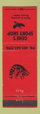 Matchbook Cover - Gene's Sport Shop Bruno NE