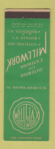 Matchbook Cover - Whitjax Millwork Rochester Buffalo NY Cleveland OH