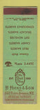 Matchbook Cover - H Hicks & Son New York City gift baskets WORN