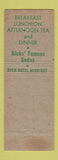 Matchbook Cover - H Hicks & Son New York City gift baskets WORN