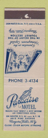 Matchbook Cover - Paradise Motel Niagara Falls NY