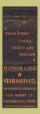 Matchbook Cover - Star Sales Merchandise Brokers Chattanooga TN WEAR