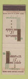 Matchbook Cover - WG Ruggles Real Estate Evanston IL WEAR