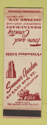 Matchbook Cover - Town and Country Restaurant New York City WEAR
