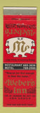 Matchbook Cover - Weber's Inn Ann Arbor MI restaurant motel