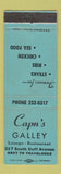 Matchbook Cover - Capn's Galley Restaurant WEAR