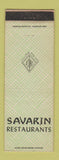 Matchbook Cover - Savarin Restaurants WEAR