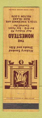 Matchbook Cover - The Homestead Blue Island IL