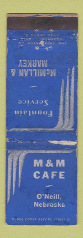 Matchbook Cover - M&M Cafe O'Neill NE WORN