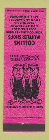 Matchbook Cover - Collins Muffler Shops Greeley Loveland Fort Collins Colorado