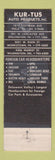 Matchbook Cover - Kur-Tus Auto Products Bosch Solex Philadelphia PA WEAR