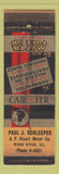 Matchbook Cover - Carbureter Carburetor Paul Schleeper Wood River IL WORN