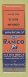 Matchbook Cover - Ramco Piston Rings Sutherland Auto Parts WEAR