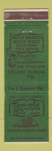 Matchbook Cover - Temple Square Coffee Shop Salt Lake City UT