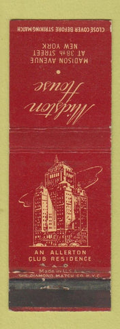 Matchbook Cover - Midston House New York City