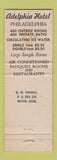 Matchbook Cover - Adelphia Hotel Philadelphia PA WORN