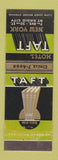 Matchbook Cover - Hotel Taft New York City
