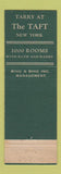 Matchbook Cover - Hotel Taft New York City