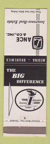 Matchbook Cover - Lance Insurance Real Estate Brunswick Medina OH