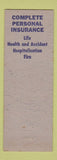 Matchbook Cover - RC Fleeman Insurance Miami FL