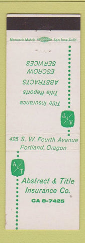Matchbook Cover - Abstract & Title Insurance Portland OR
