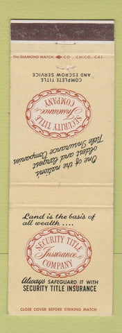 Matchbook Cover - Security Title Insurance Stockton Modesto Merced CA