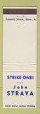 Matchbook Cover - John Strava