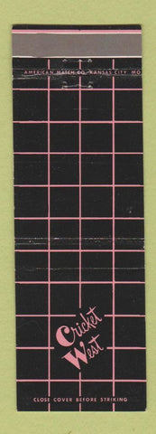 Matchbook Cover - Cricket West