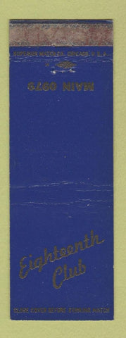 Matchbook Cover - Eighteenth Club WEAR