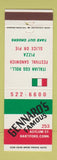 Matchbook Cover - Gennaro's Famous Italian Restaurant Hartford CT pizza