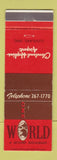 Matchbook Cover - One World Skychef Restaurant Cleveland Hopkins Airport OH