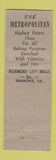 Matchbook Cover - Metropolitan Flour Roanoke City Mills VA WEAR
