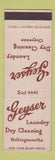 Matchbook Cover - Geyser Laundry Dry Cleaning Hollingsworths WY