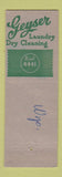 Matchbook Cover - Geyser Laundry Dry Cleaning Hollingsworths WY