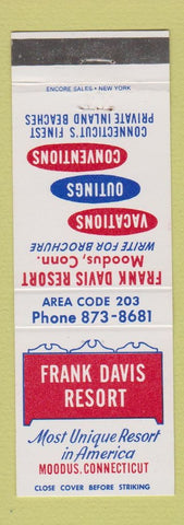 Matchbook Cover - Frank Davis Resorts Moodus CT