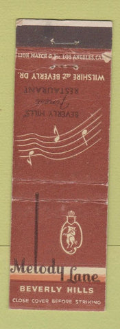 Matchbook Cover - Melody Lane Beverly Hills CA WORN