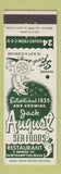 Matchbook Cover - Jack August Seafood Northampton MA