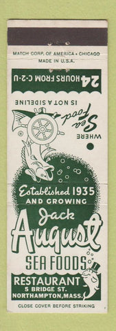 Matchbook Cover - Jack August Seafood Northampton MA