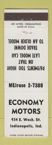 Matchbook Cover - Economy Motors Indianapolis IN
