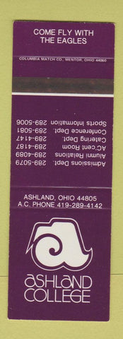 Matchbook Cover - Ashland College OH SAMPLE