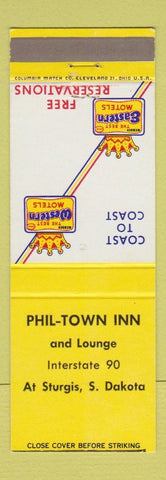 Matchbook Cover - Phil Town Inn Sturgis SD Best Western