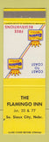 Matchbook Cover - Flamingo Inn South Sioux City NE Best Western
