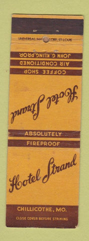 Matchbook Cover - Hotel Strand Chillicothe MO WEAR