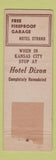 Matchbook Cover - Hotel Strand Chillicothe MO WEAR