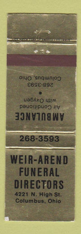 Matchbook Cover - Wier Arend Funerl Home Columbus OH WEAR