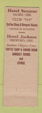 Matchbook Cover - Hotels Senator Jackson Salem Medford OR Chadwick