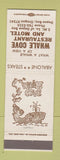 Matchbook Cover - Whale Cove Restaurant Motel Depoe Bay OR